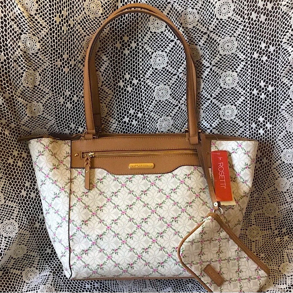 Rosetti Tote Bag & Wristlet 2 Piece Floral Set New NWT *Please read description